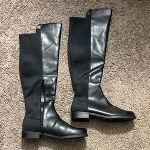 JustFab Sleek Black Over the Knee Boots